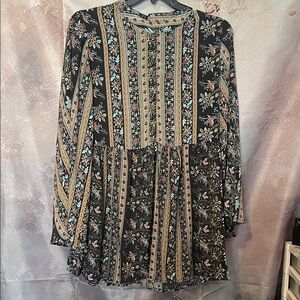 EARTHBOUND Multicolor Floral Striped Mini Dress